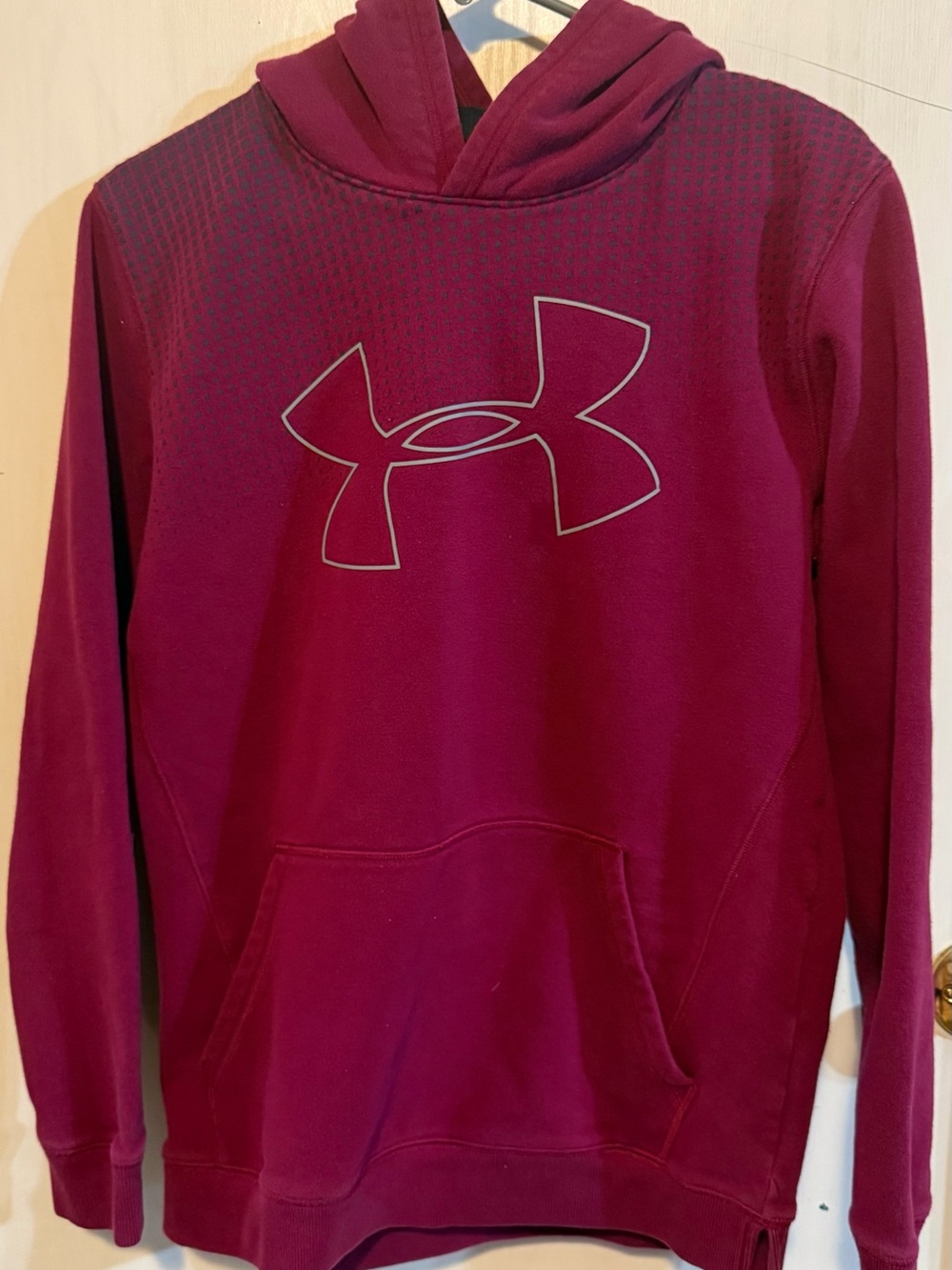 Under Armour Maroon Hooded Pullover with Reflective Logo